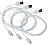 3X USB Type C Data Cable USB-C Cable Charging Cable in White for OnePlus 10T 5G