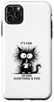 Coque pour iPhone 11 Pro Max Cute Black Cat It's Fine I'm Fine Everything Is Fine Funny