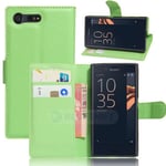 Sony Xperia X Compact      PU Wallet Case    [Green]