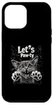 iPhone 12 Pro Max Let’s Paw-ty Cat Graphic Fun Party Cat Design for Pet Lovers Case