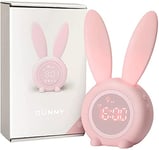 Réveil pour Enfants, Reveil Lapin Réveil Lumineux pour bébé Réveil Enfants avec Motif de Lapin Mignon pour reveil Enfant Fille de la lumière Réveil Fonction Snooze Aimant Installation Timed Pink