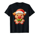 Funny Gingerbread Man Pig Christmas Womens Mens Kids T-Shirt