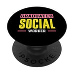 Travailleur Social Diplômé Graduated Social Worker PopSockets PopGrip Adhésif