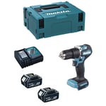 Makita - Perceuse à Percussion DHP487RTJ (2 x 5,0 Ah DC18RC makpac 2)