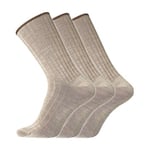 Dovre Strømper 3P Wool No-Elastic Socks Beige Str 45/48 Herre