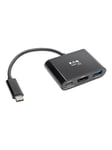 Eaton Series USB C to HDMI Adapter w/USB-A Hub and PD Charging - USB 3.1 Thunderbolt 3 Compatible 4K x 2K @ 30 Hz Black USB Type C USB-C