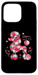 iPhone 15 Pro Max Cute Love Heart Roses Patten Valentines Day Poodle Case