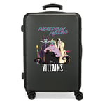 Disney Villains Incredibly Fabulous Medium Suitcase Black 46 x 65 x 23 cm Rigid ABS Side Combination Lock 56 L 3 kg 4 Double Wheels, Black/White, One Size, Medium Suitcase