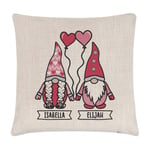 Personalised Gonk Gnome His Hers Valentines Cushion Cover Pillow Girlfriend Wife