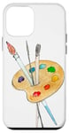 Coque pour iPhone 12 mini Palette, peinture, pinceaux les indispensables des artistes