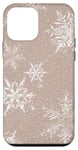 Coque pour iPhone 12 mini Esthétique neige blanche sur beige mignon bohème rustique hiver