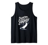 Just Here for the Penguins Funny Tuxedo Penguin Design Tank Top