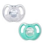 Tommee Tippee Ultra-light Dummies, 0-6 months, 2 pack of one piece silicone, ...