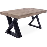 Table design extensible 150-220cm Zilmane Pieds métal Noir et Bois Sonoma