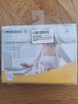 Medela Easy Expression Bustier Hands Free Breastmilk Pumping Bra - White Large