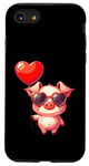 Coque pour iPhone SE (2020) / 7 / 8 Saint Valentin Amour Porcinet Cœur Amoureux Ballon Lunettes de soleil