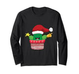 FUNNY CHRISTMAS TSHIRT. CHRISTMAS CACTUS. BELL STAR AND HAT Long Sleeve T-Shirt