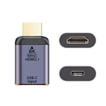 Cablecc Adaptateur USB-C type C femelle vers HDMI pour évier HDTV 8K @ 60 Hz 4K @ 120 Hz pour tablette, téléphone et ordinateur portable