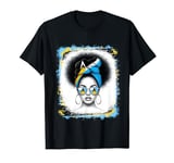 St. Lucian Messy Bun Afro Saint Lucia Flag Independence T-Shirt