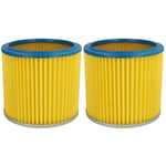 2x filtre plissé compatible avec Einhell tc-vc 1930 arg, tc-vc 1825, tc-vc 1930 s, tc-vc 1930 ex aspirateur - bleu / jaune - Vhbw