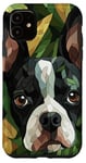 iPhone 11 Boston Terrier Leaf Camouflage Pattern Animal art Case