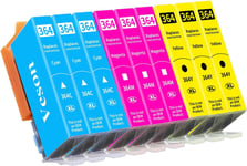 9X 364XL Cartouches d'imprimante compatibles avec Les Cartouches HP 364XL pour Photosmart 5520,5510,6510,6520,7510,7520,Deskjet 3520,3070A,3522,Officejet 4610(3 Cyan,3 Jaune,3 Magenta)(Q912)