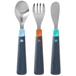 Tommee Tippee Big Kids Stainless Steel First Cutlery Set, Rounded Edges, Chunky Handles, 12m plus