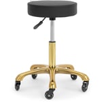 Tabouret à roulettes 54-72 cm 150 kg Noir/Doré Tabouret de laboratoire