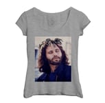 T-Shirt Femme Col Echancré Jim Morrison Couronne De Fleur The Doors Photo Vintage