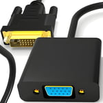 Retoo Adaptateur DVI VGA 26 cm, DVI-D 24+1 vers VGA, Prend en Charge 1920 x 1200, 1080p 60 Hz, Adaptateur VGA, fiche DVI et Prise VGA, numérique vers analogique pour PC, Cartes Graphiques