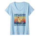 Womens There's Nothing Jesus and The Gym Can't Get Me Through V-Neck T-Shirt