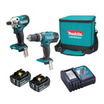 Makita DLX2336X Kit perçage DHP453 Tournevis DTD156 Sac batterie 18V 2x3,0Ah