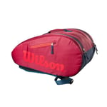 Wilson Sac pour Raquettes de Padel pour Enfants et Adolescents, Junior Padel Bag, pour Jusqu’à 3 Raquettes, Rouge (Infrarouge)