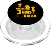 Always 3 Moves Ahead Chess Player King Queen PopSockets PopGrip for MagSafe