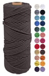 JeogYong Macrame Cord 2mm x 100m, Macrame Rope Natural Cotton Cord DIY Craft Coloured String 4-ply Piping Cord Yarn for Wall Hangings, Plant Hangers, Gift Wrapping, Home Decorations (Brown)