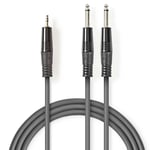 Nedis Câble Audio Stéréo 2 x Jack 6.5 mm mâles vers Jack 3.5 mm mâle - 5 m