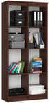 Bibliothèque de bureau AKORD R80 Wengé 80 cm façade Wengé 8 étagères 80x35x180 cm