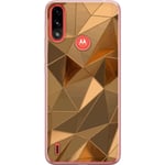 Kännykkäkuori Motorola Moto E7 Power-laitteelle, jossa on 3D Kulta kuvio