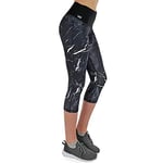 Formbelt® Pantalon Running pour Femme/Legging/Corsaire de Course - Fitness - Yoga - Sport | Court, imprimé, (S, Italy marmor)