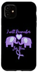 Coque pour iPhone 11 Alzheimer awareness Purple Elephant Dementia Alzheimer