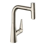 hansgrohe Talis Select M51 Mitigeur de cuisine 220, avec douchette extractible 1 jet, sBox, aspect acier inox, 73852800