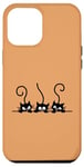 iPhone 14 Pro Max 3 Cheeky Cats Looking Over Wall Silhouette Cats Case