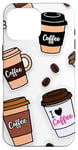 Coque pour iPhone 16 Pro Max Cute Coffee Cups I Love Coffee Caffeine Junkies Espresso Art