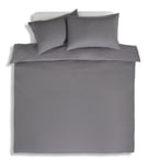 Habitat Cotton Waffle Plain Charcoal Bedding Set - Kingsize Grey