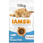 IAMS Complete Dry Cat Food for Adult 1+ Cats with Ocean Fish 10 kg