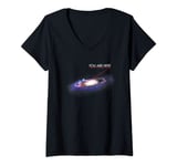 Womens YOU ARE HERE - milky way galaxy - funny outerspace astronomy V-Neck T-Shirt