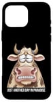 Coque pour iPhone 16 Pro Max Just Another Day In Paradise Cow Humour Sarcasme Femmes Hommes