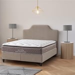 Alitea Matelas Fabuleux 140x190 Ferme - 4500 Ressorts ensachés - - Epaisseur : 33 cm - avec surmatelas