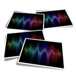 4x Rectangle Stickers - Equaliser Audio Music Sound Waves #16006