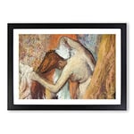 Big Box Art Nude Woman Vol.4 by Edgar Degas Framed Wall Art Picture Print Ready to Hang, Black A2 (62 x 45 cm)